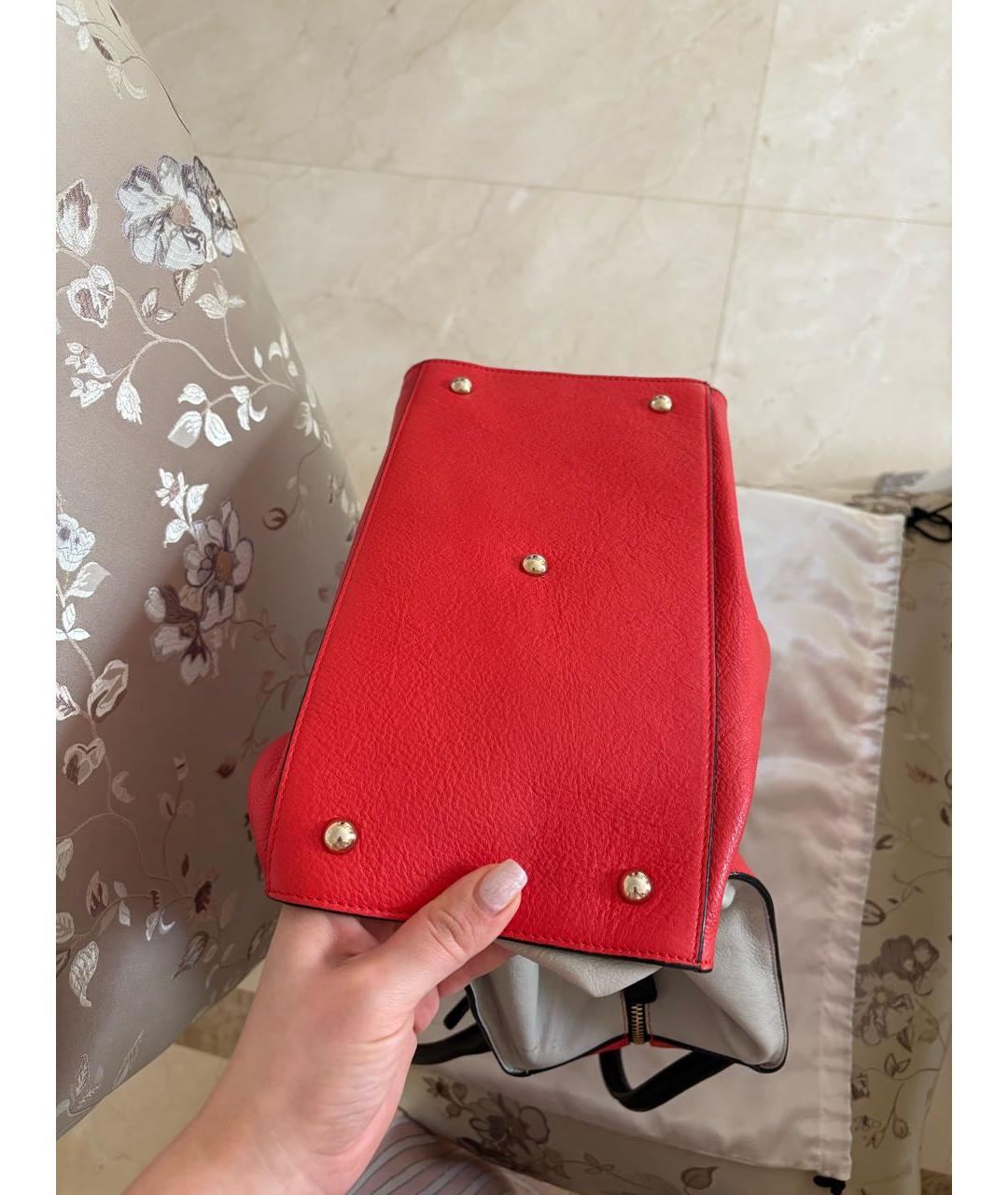 FURLA Красная кожаная сумка с короткими ручками, фото 6