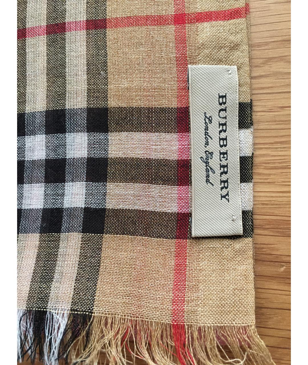 BURBERRY Розовый шерстяной шарф, фото 3