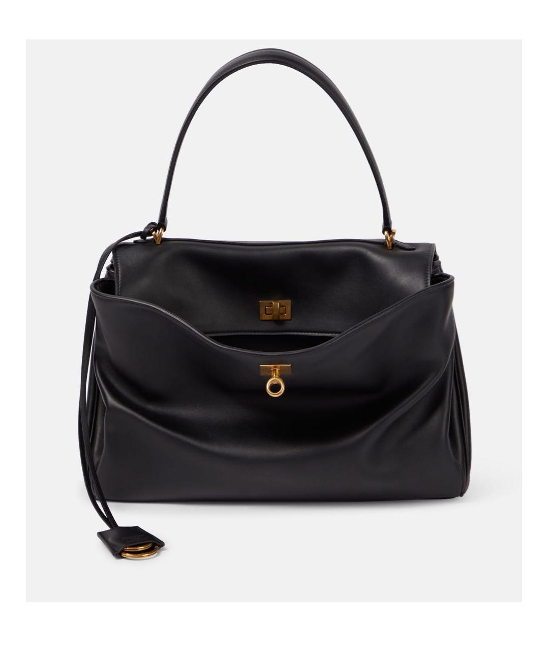 BALENCIAGA Черная кожаная сумка с короткими ручками, фото 8