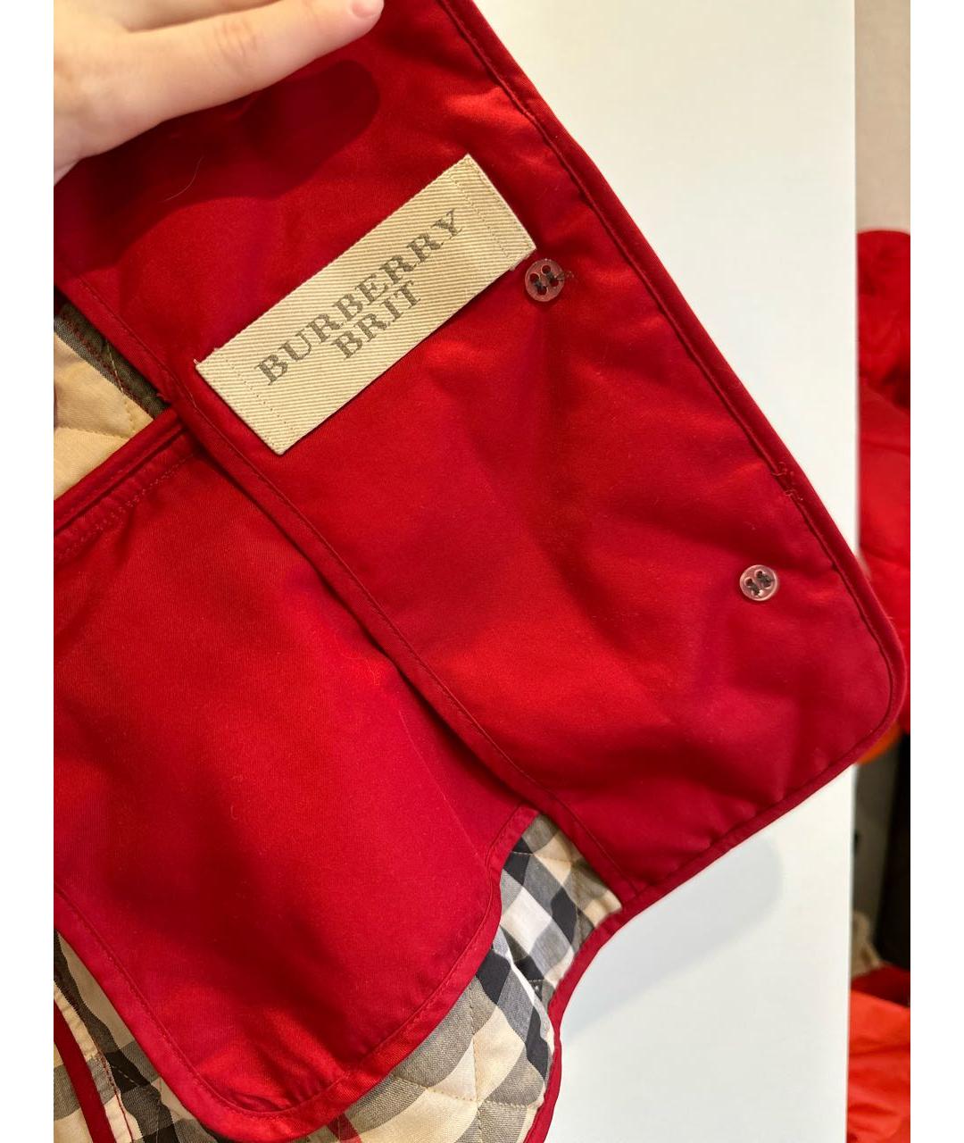 BURBERRY Красная полиэстеровая куртка, фото 7