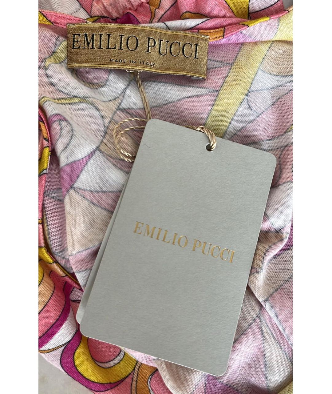 EMILIO PUCCI Коралловое вискозное повседневное платье, фото 4