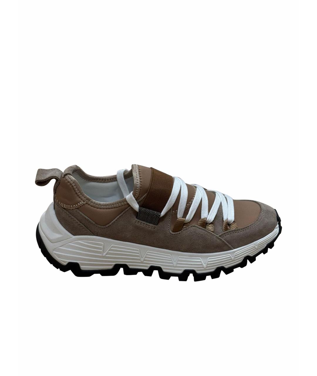 BRUNELLO CUCINELLI Коричневые замшевые кроссовки, фото 1