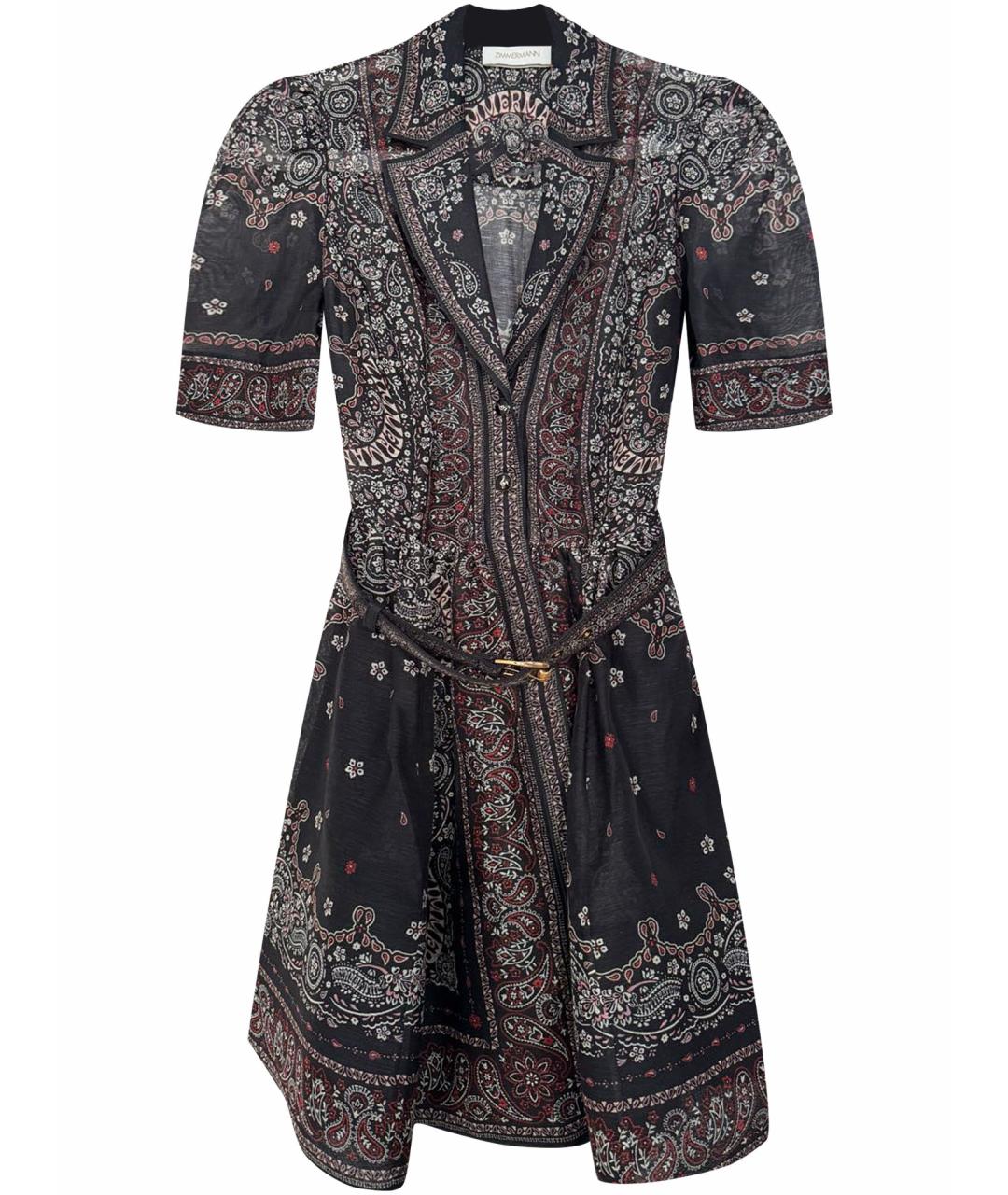 ZIMMERMANN Черное льняное повседневное платье, фото 1