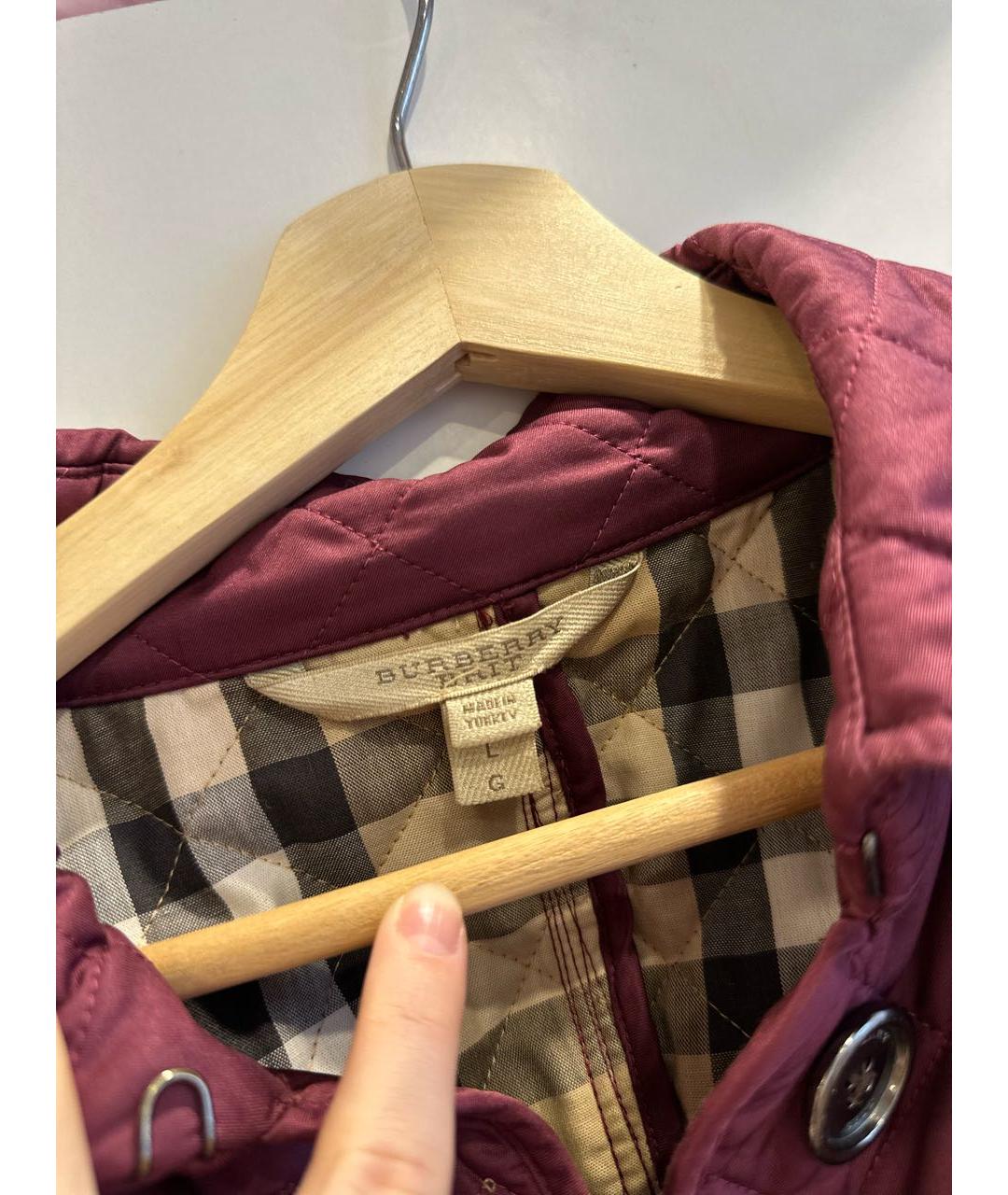 BURBERRY BRIT Бордовая полиэстеровая куртка, фото 3