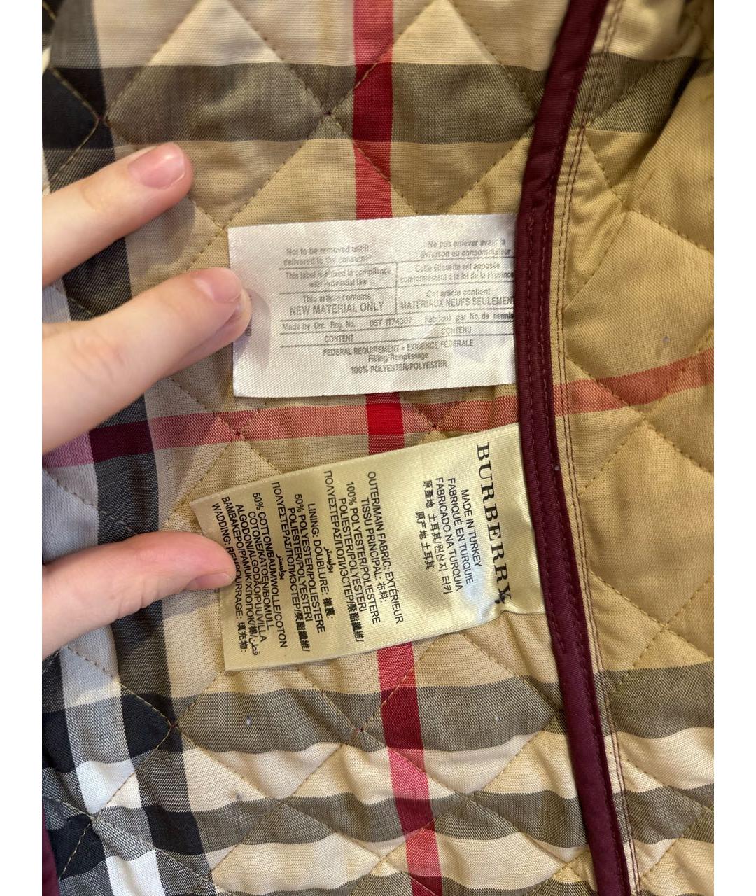 BURBERRY BRIT Бордовая полиэстеровая куртка, фото 8