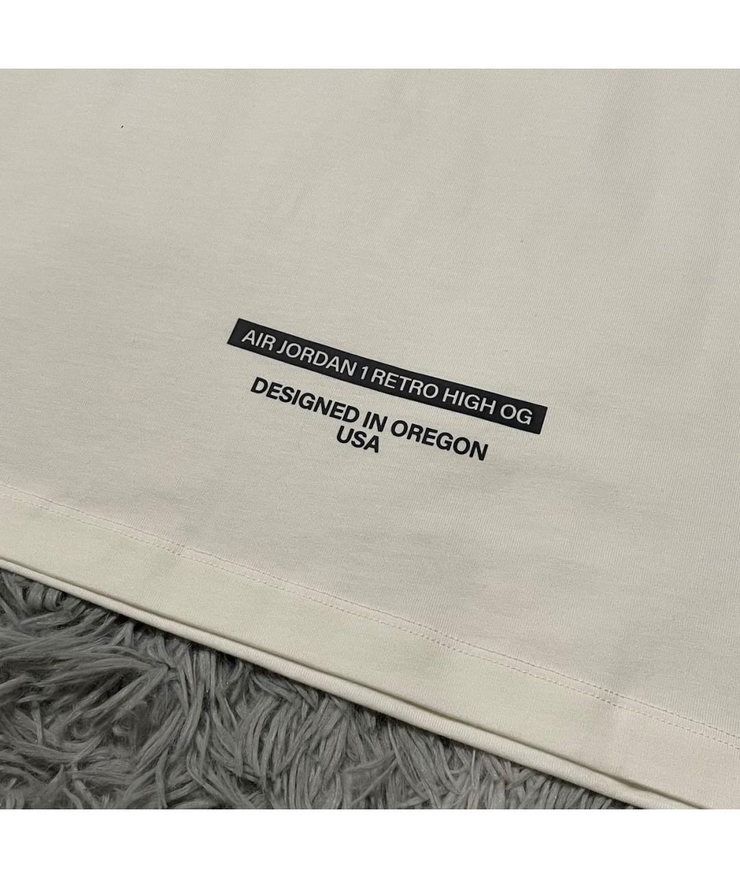 JORDAN Белая хлопковая футболка, фото 4