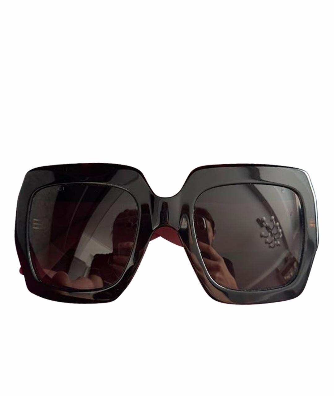 GUCCI Черные пластиковые солнцезащитные очки, фото 1