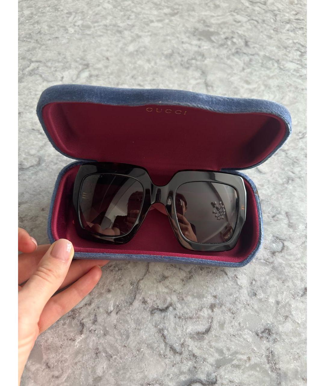 GUCCI Черные пластиковые солнцезащитные очки, фото 5