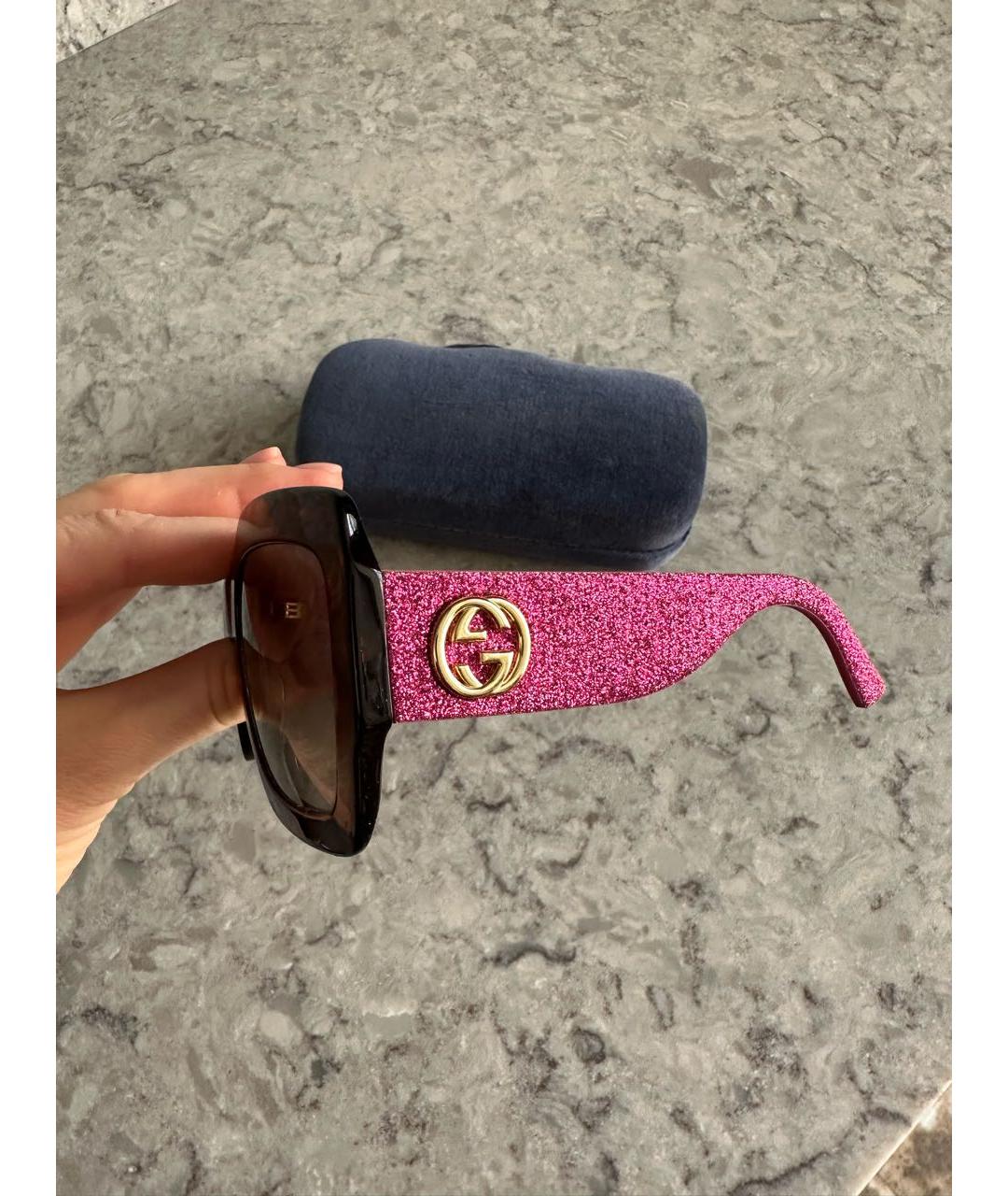 GUCCI Черные пластиковые солнцезащитные очки, фото 2