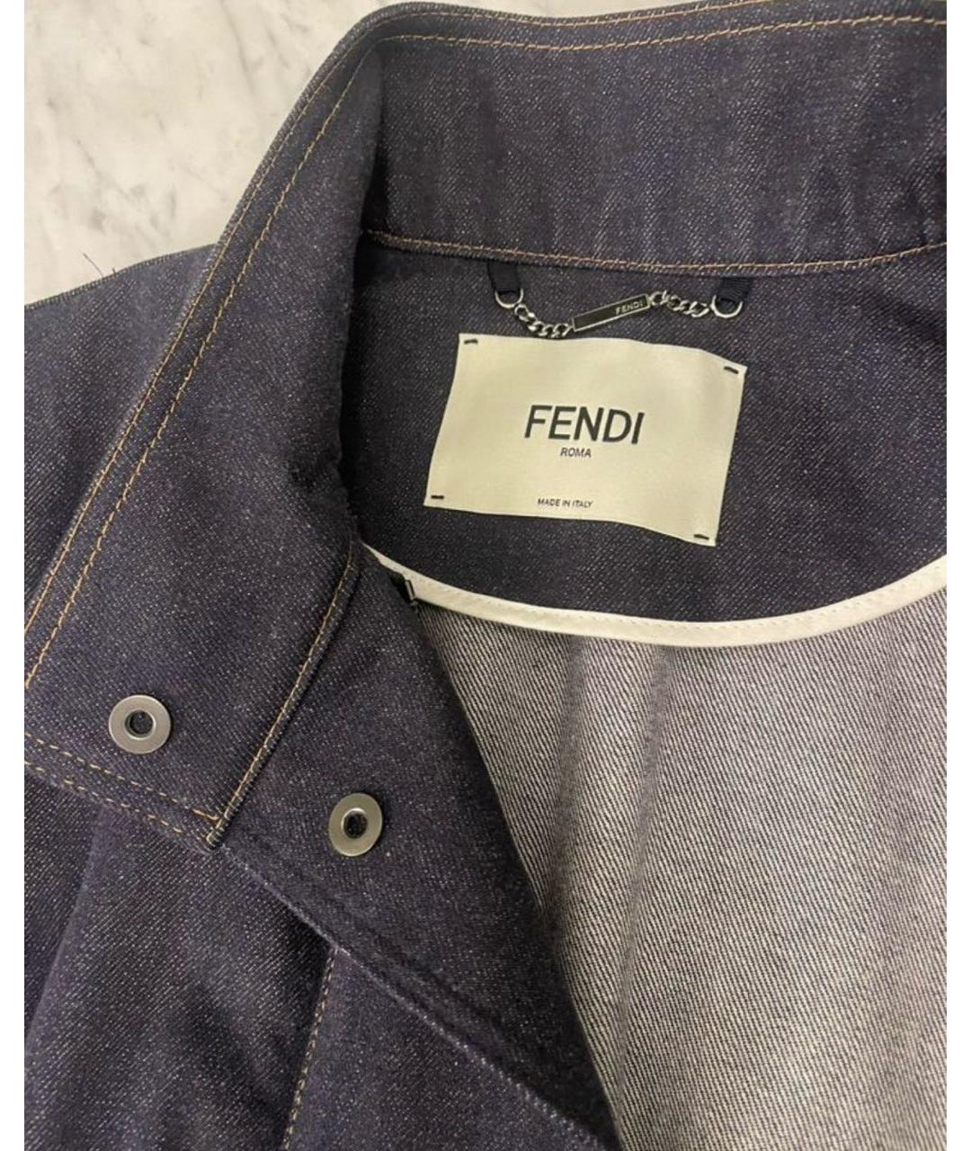 FENDI Темно-синяя парка, фото 4