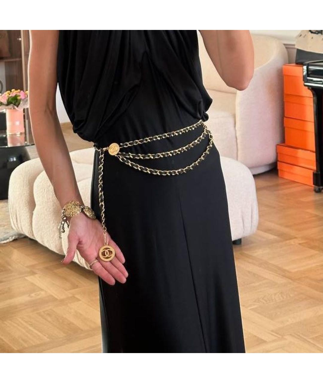 CHANEL Черный кожаный ремень, фото 2
