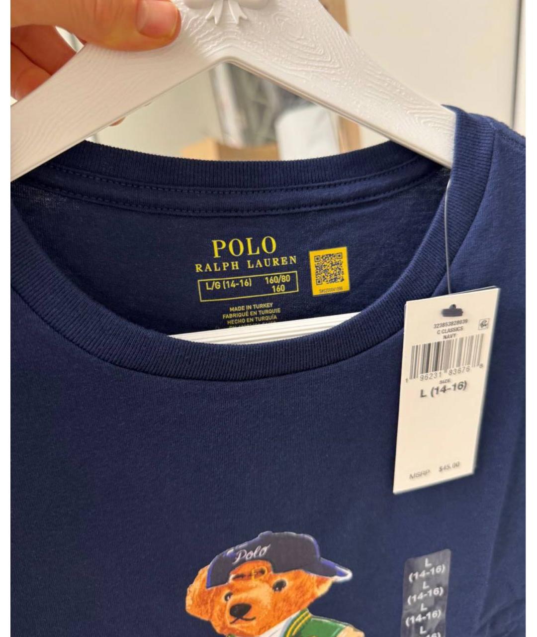 POLO RALPH LAUREN Темно-синяя футболка, фото 3