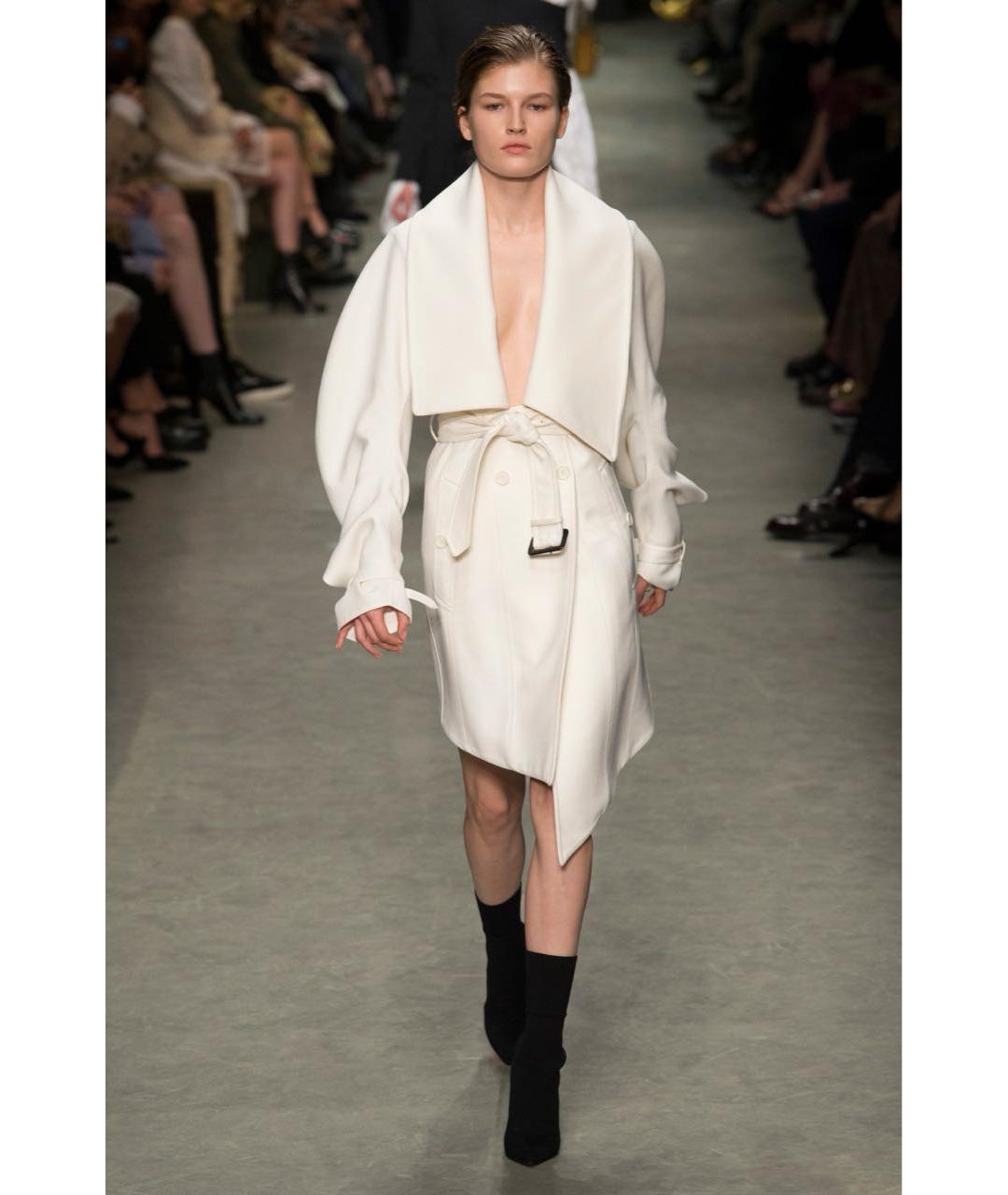 BURBERRY Белое шерстяное пальто, фото 6