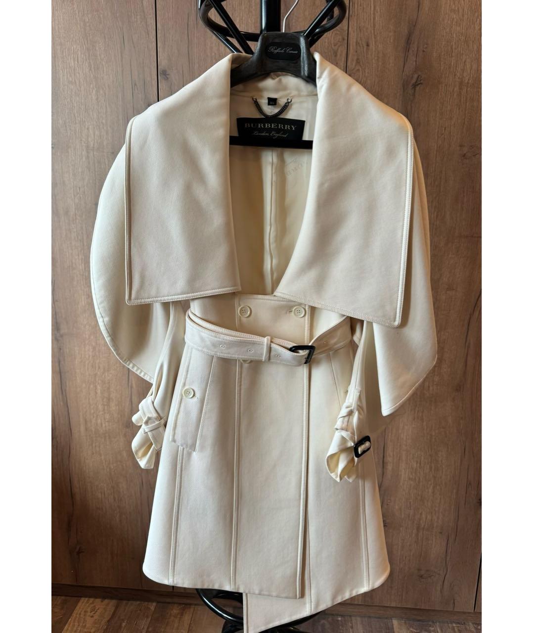 BURBERRY Белое шерстяное пальто, фото 8