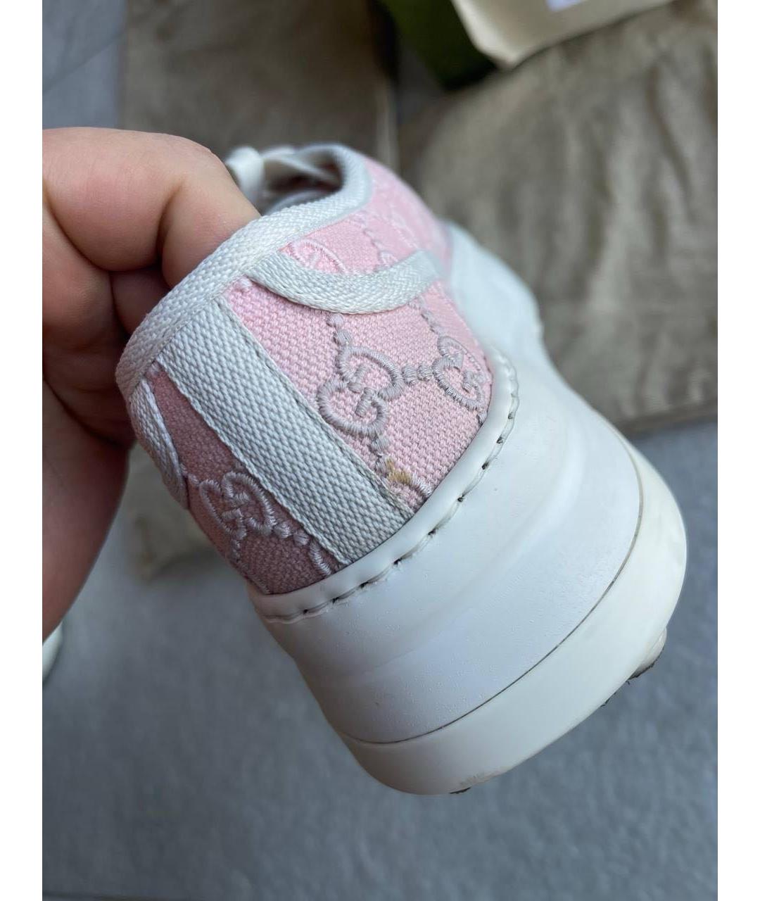 GUCCI Розовые текстильные кеды, фото 8