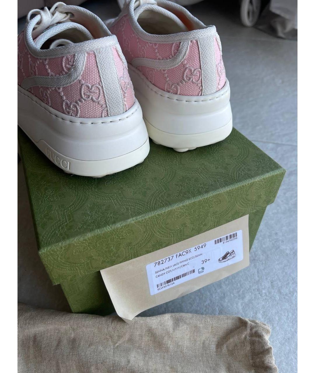 GUCCI Розовые текстильные кеды, фото 6