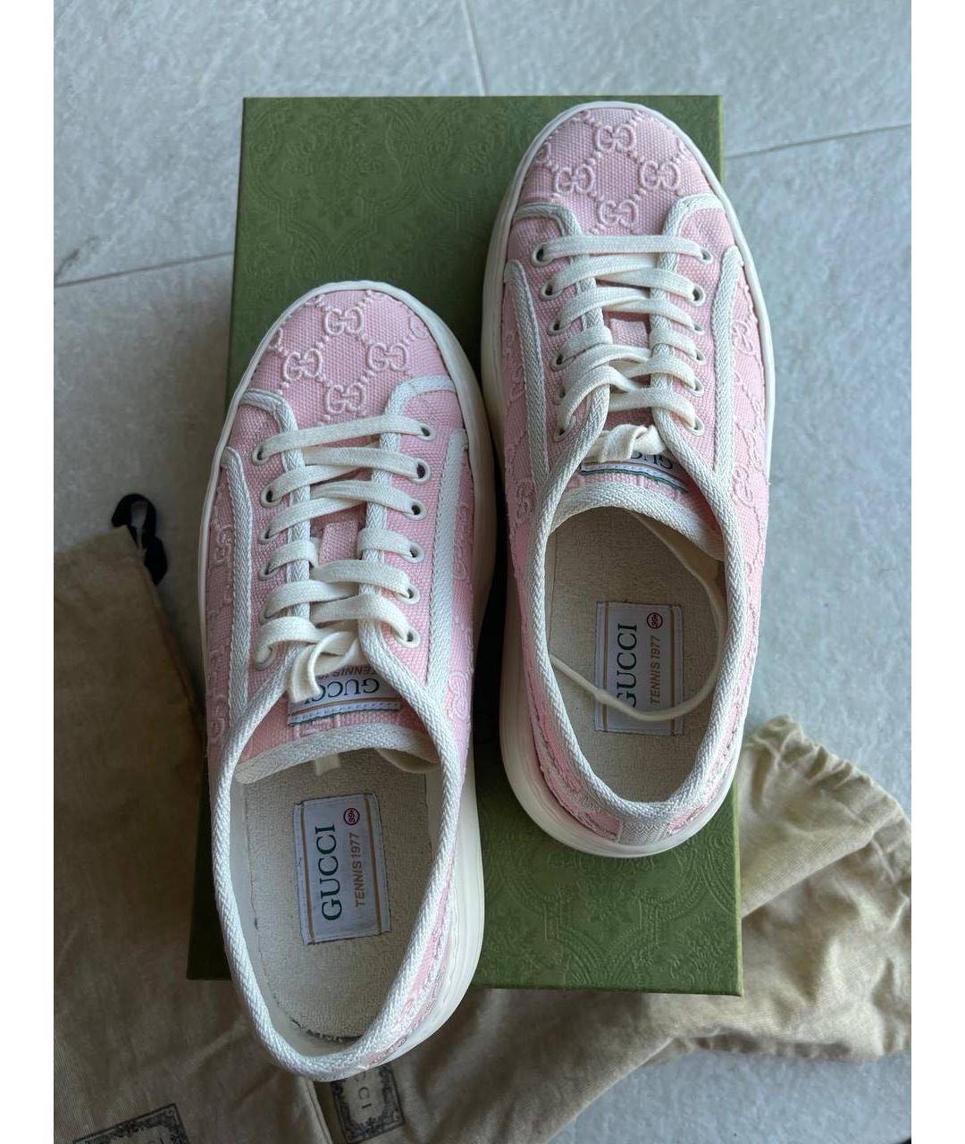 GUCCI Розовые текстильные кеды, фото 5