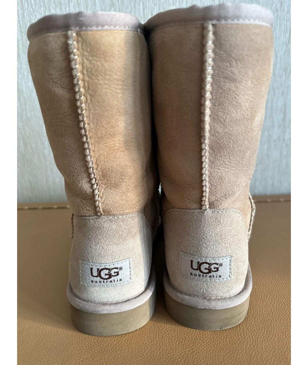 UGG AUSTRALIA Бежевые замшевые ботинки, фото 4