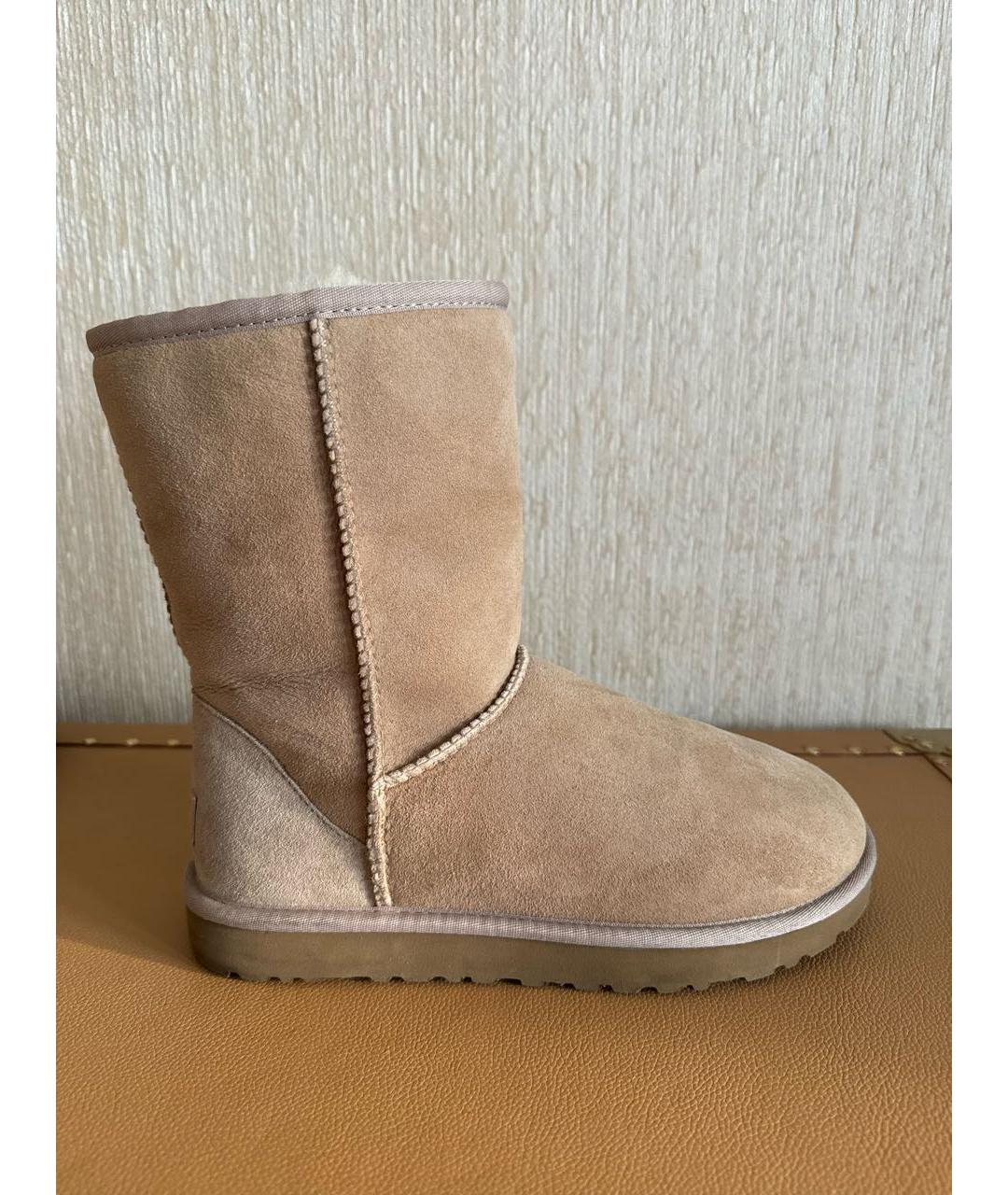 UGG AUSTRALIA Бежевые замшевые ботинки, фото 7