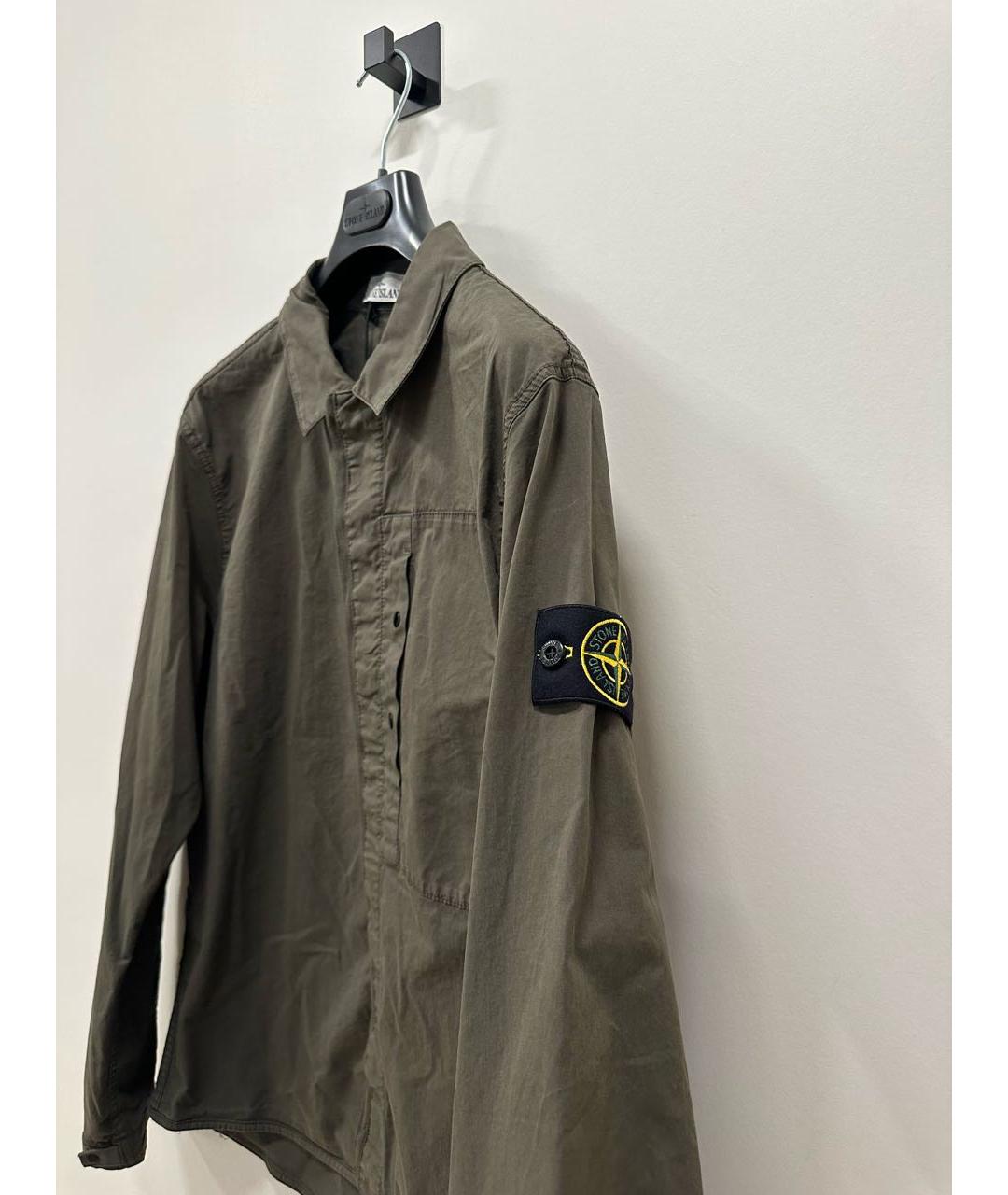 STONE ISLAND Хаки кэжуал рубашка, фото 4