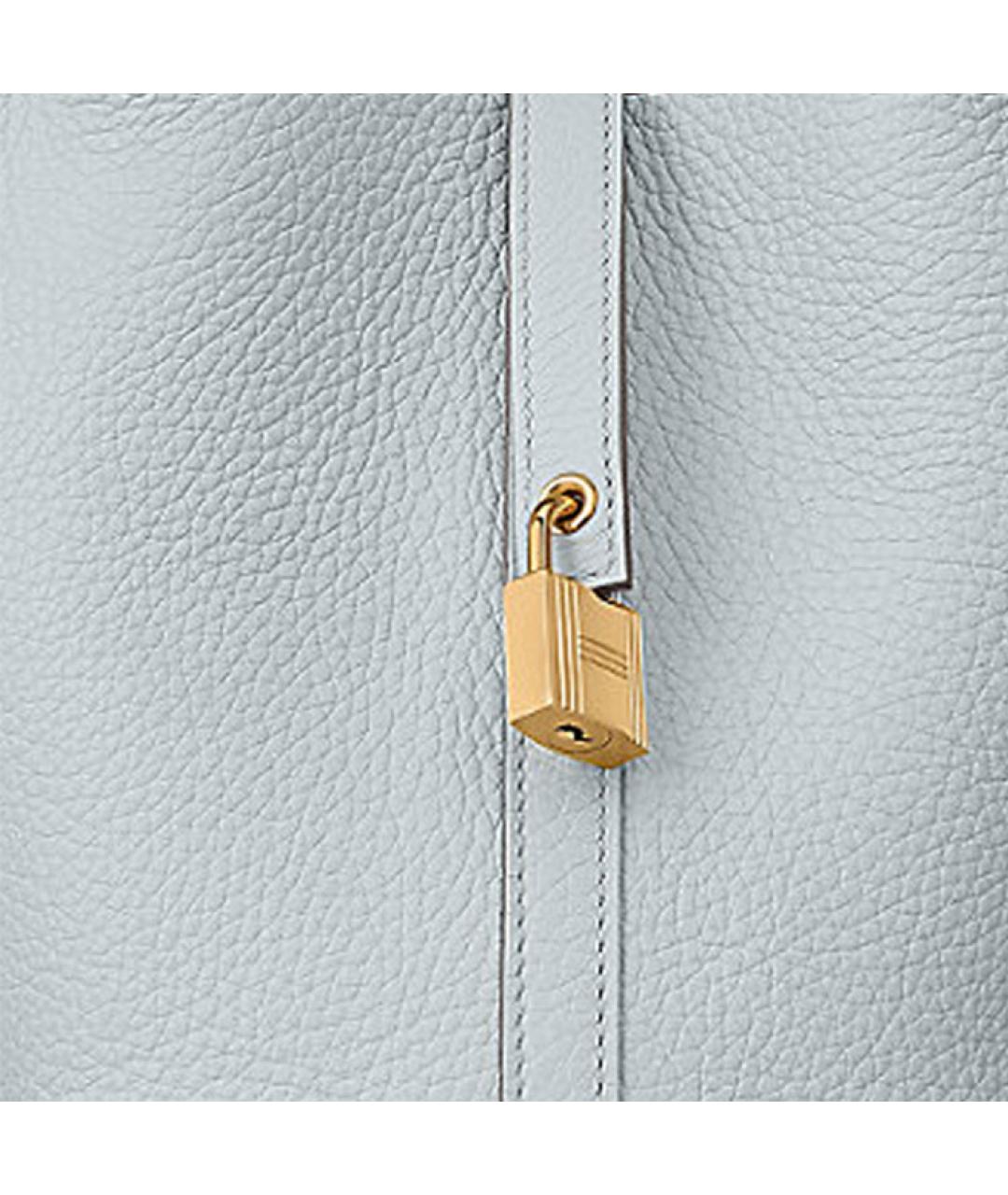 HERMES Голубая кожаная сумка через плечо, фото 7