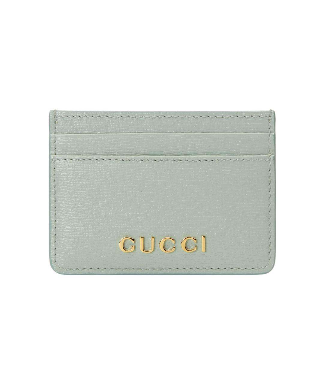 GUCCI Зеленый кожаный кардхолдер, фото 1