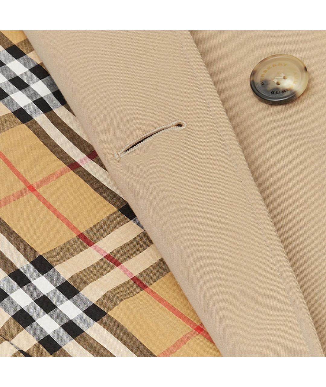 BURBERRY Бежевый хлопковый тренч / плащ, фото 5