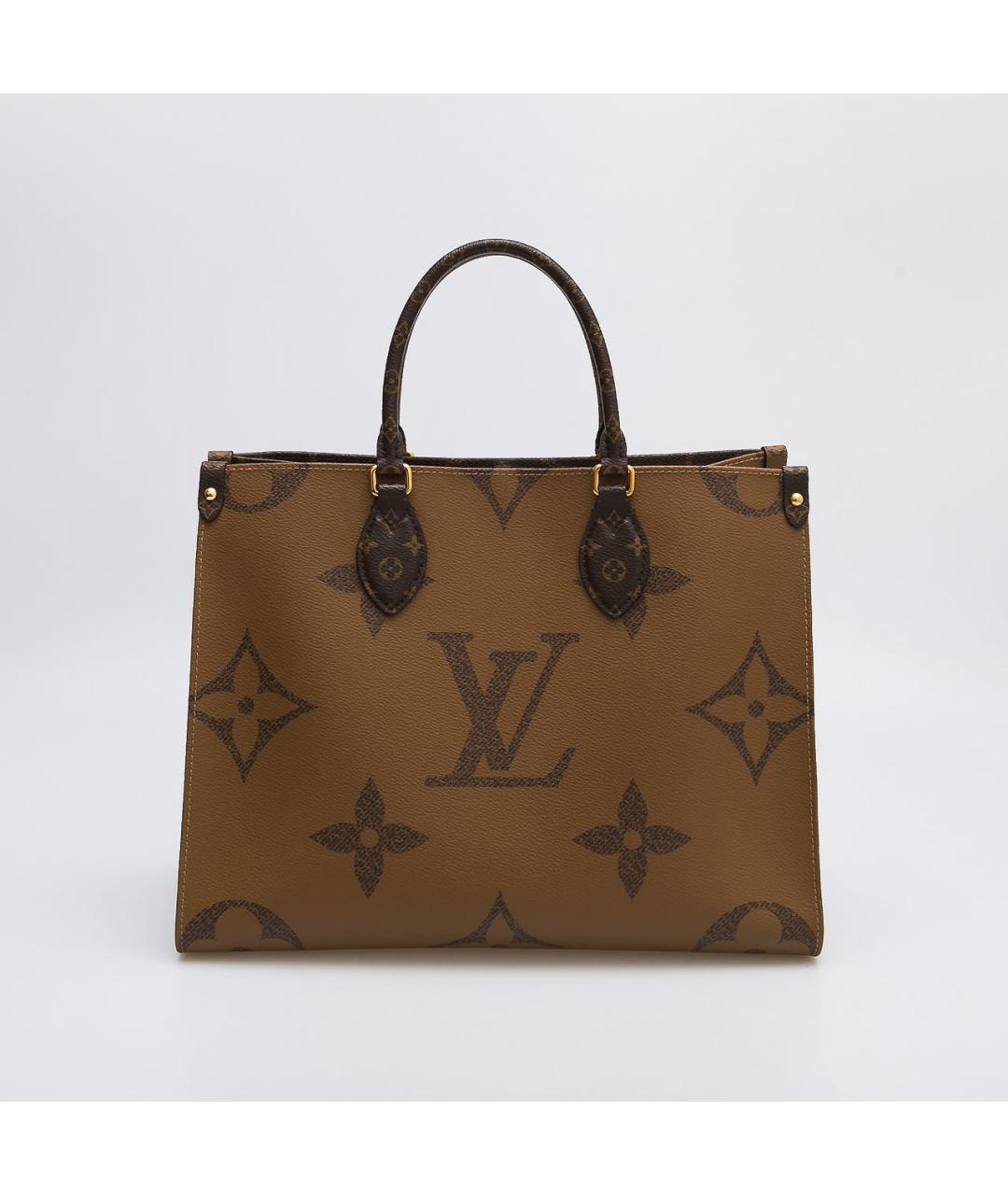 LOUIS VUITTON Коричневая кожаная сумка тоут, фото 5