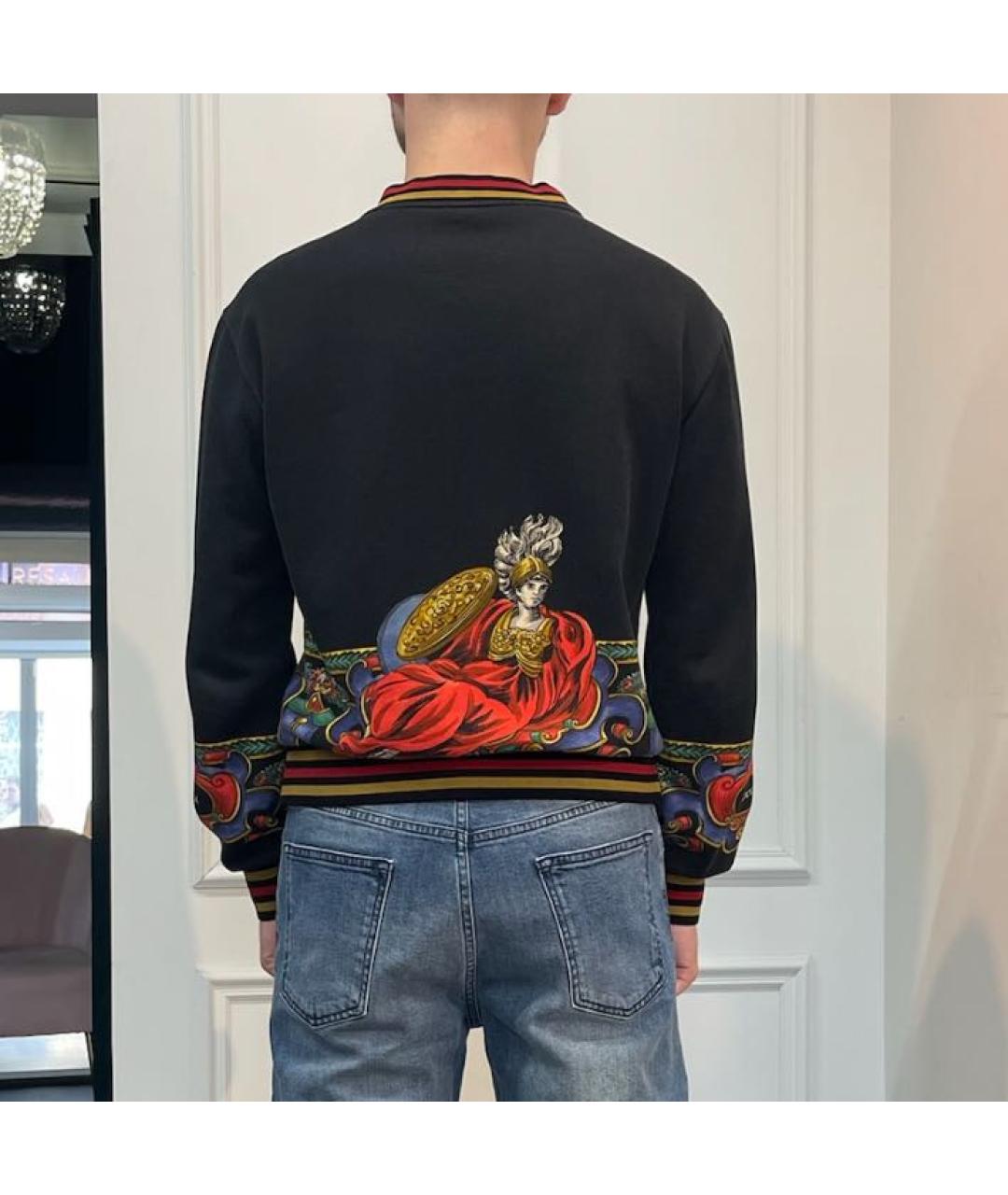 DOLCE&GABBANA Черный хлопковый джемпер / свитер, фото 2