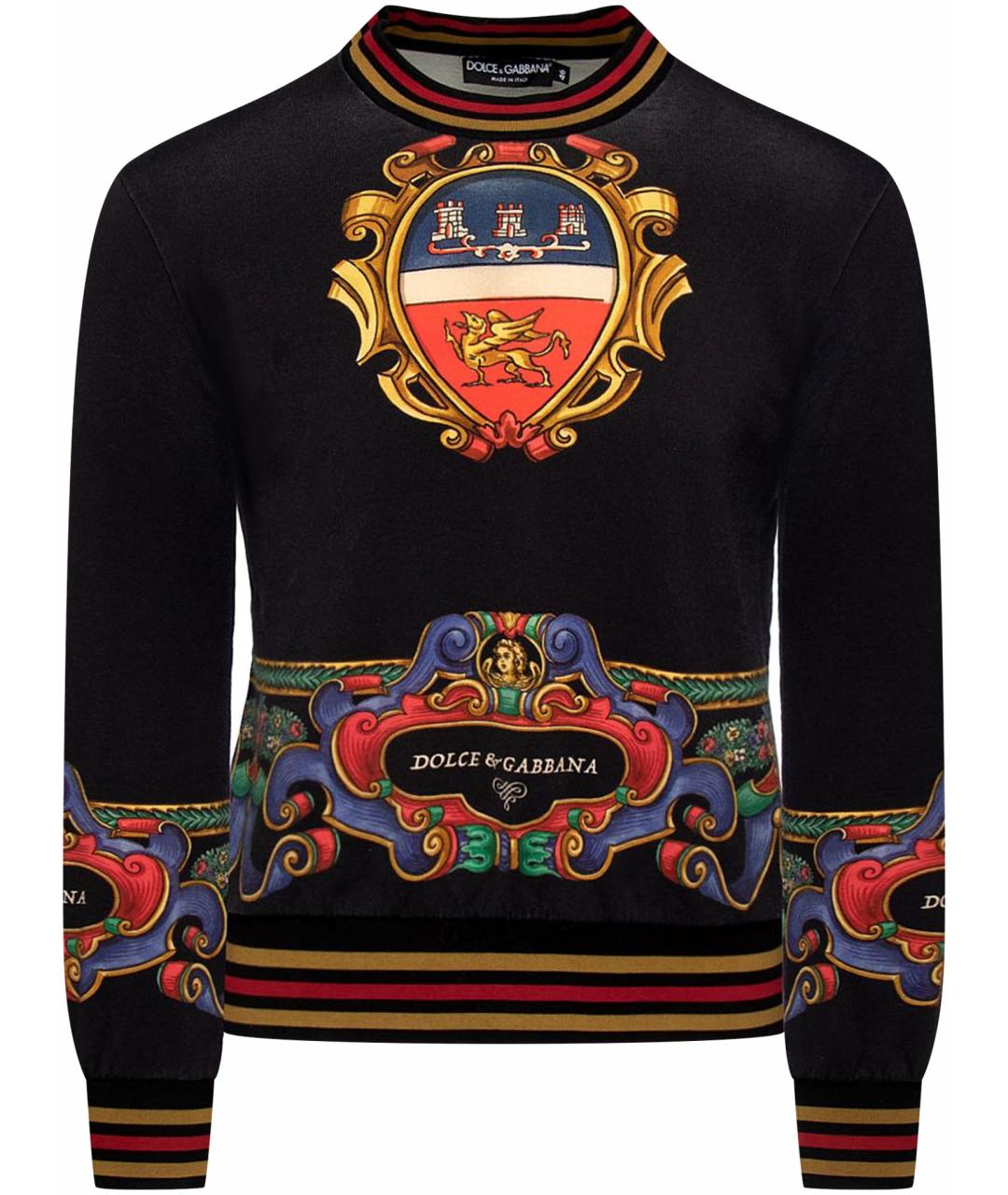 DOLCE&GABBANA Черный хлопковый джемпер / свитер, фото 1