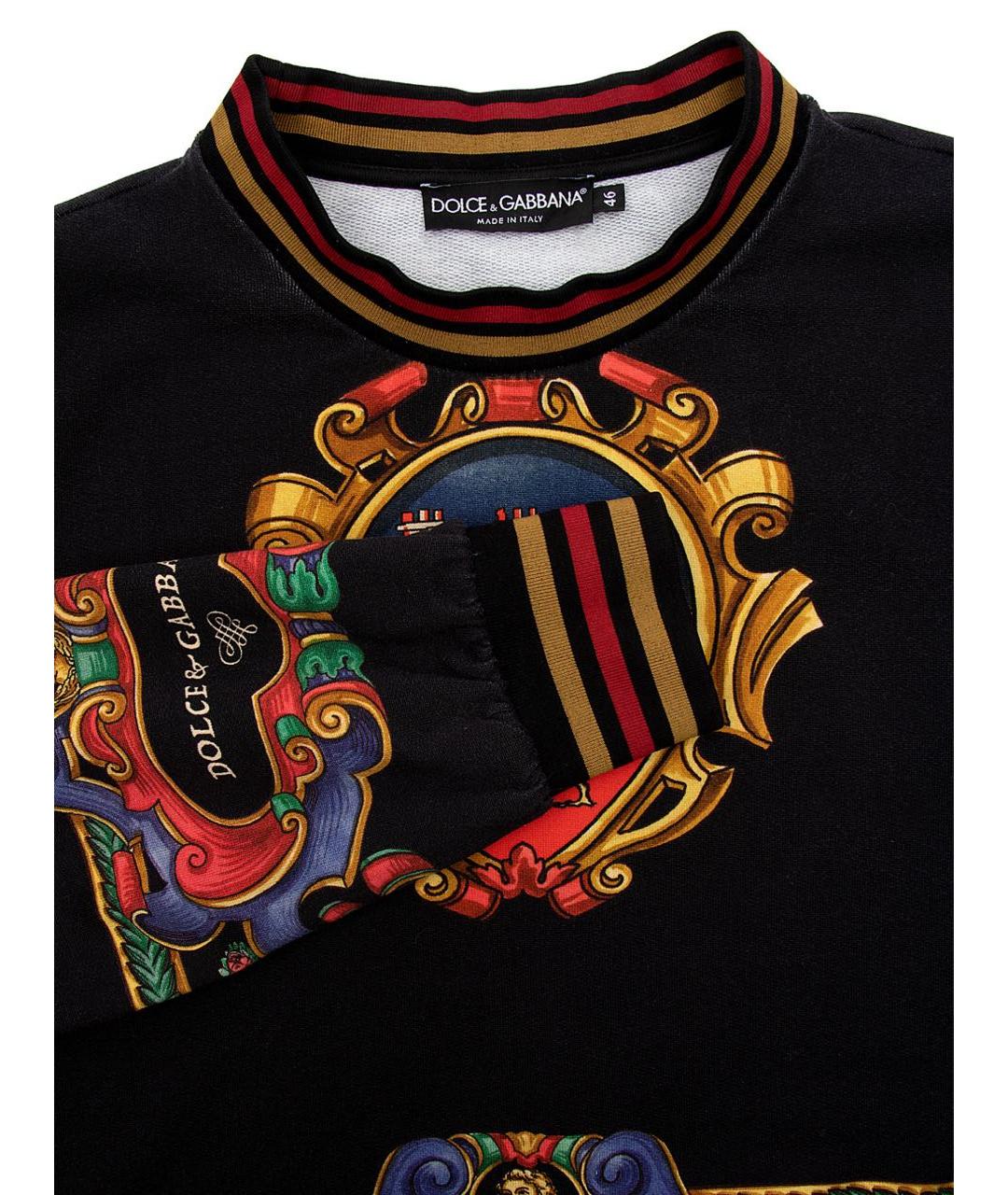 DOLCE&GABBANA Черный хлопковый джемпер / свитер, фото 3
