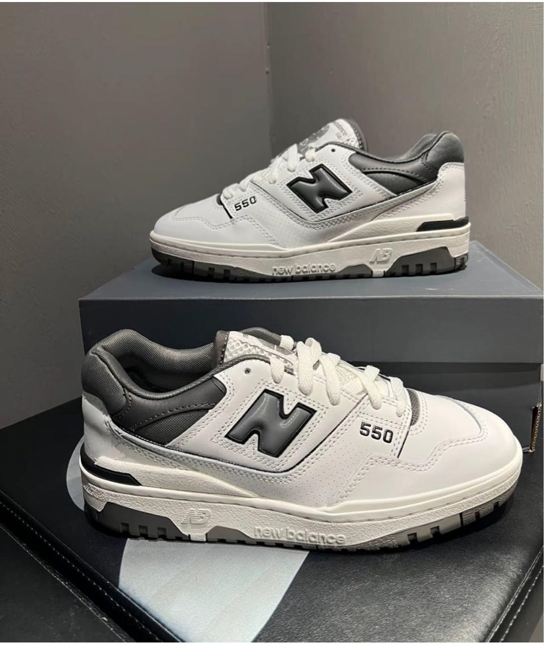 NEW BALANCE Серые кожаные кроссовки, фото 4