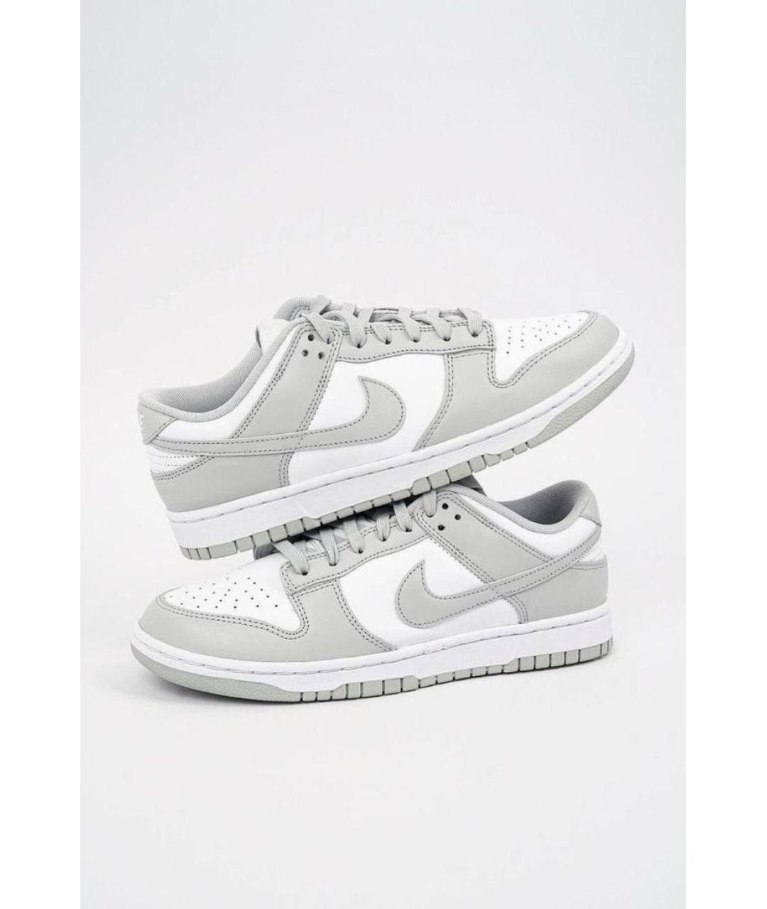 NIKE Серые кожаные низкие кроссовки / кеды, фото 5