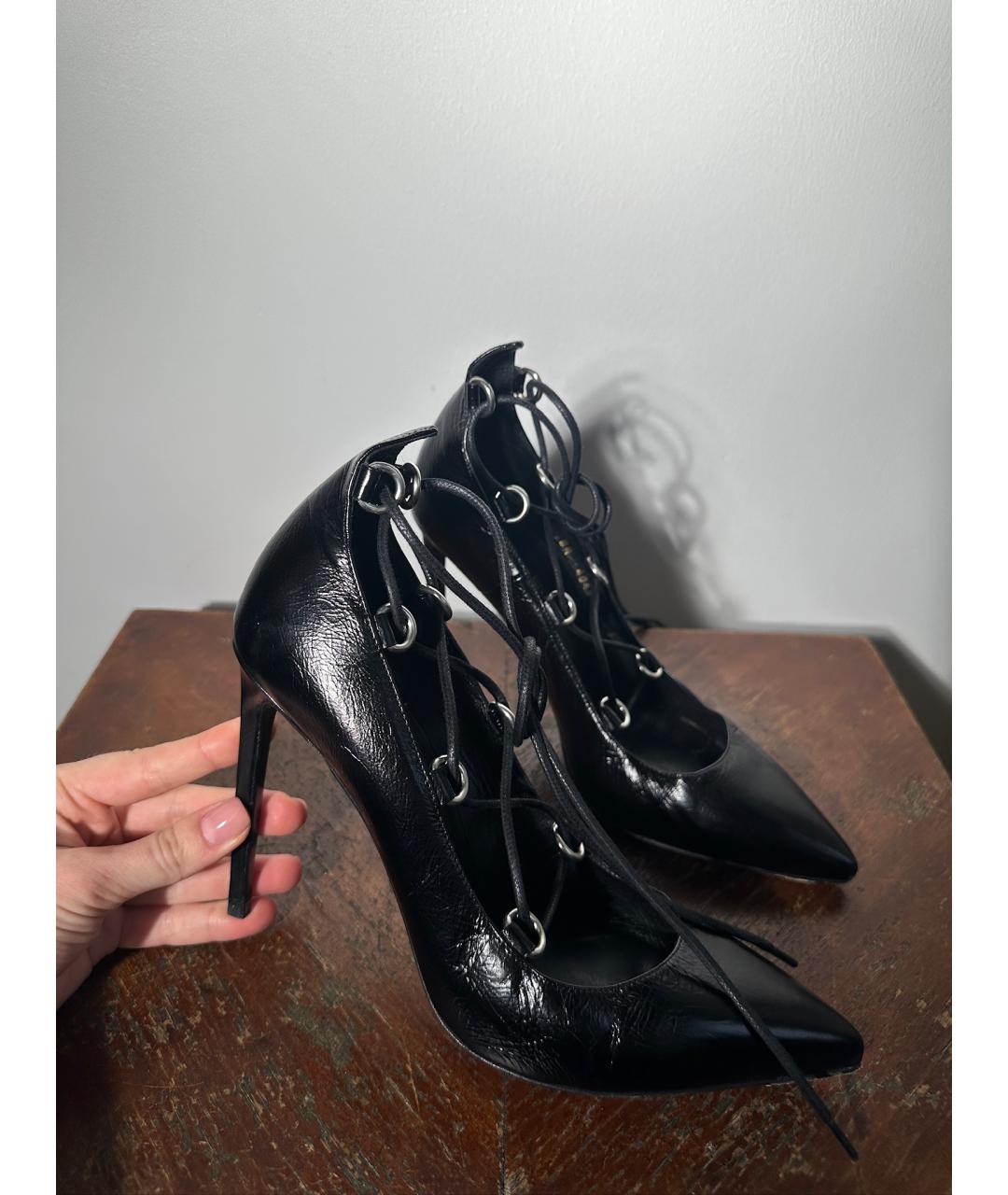 SAINT LAURENT Черные кожаные туфли, фото 8