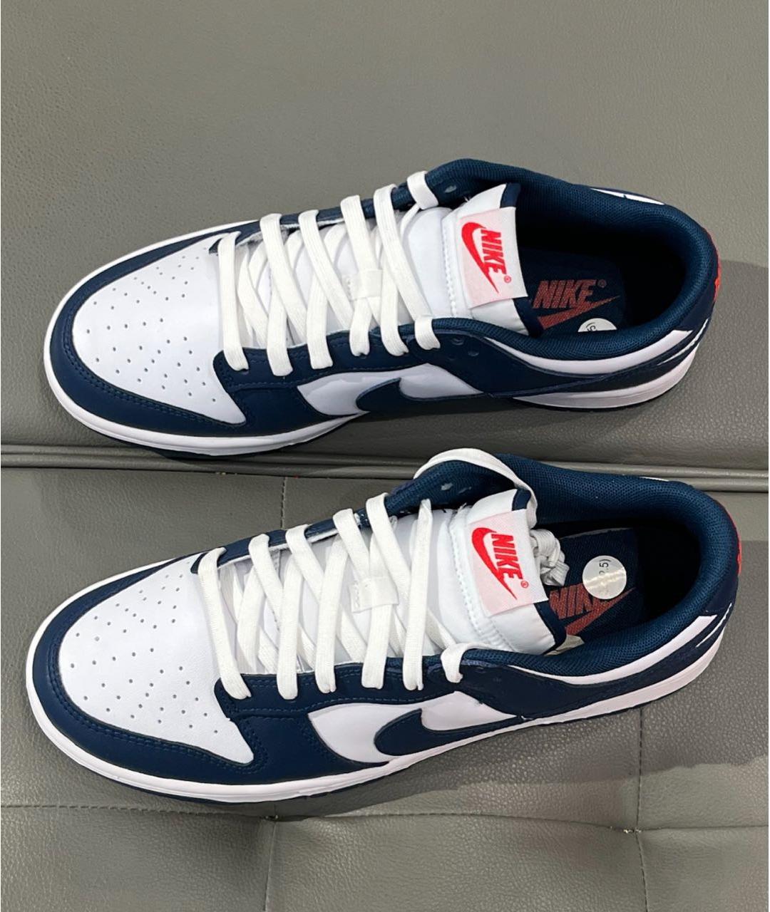 NIKE Темно-синие кожаные низкие кроссовки / кеды, фото 7