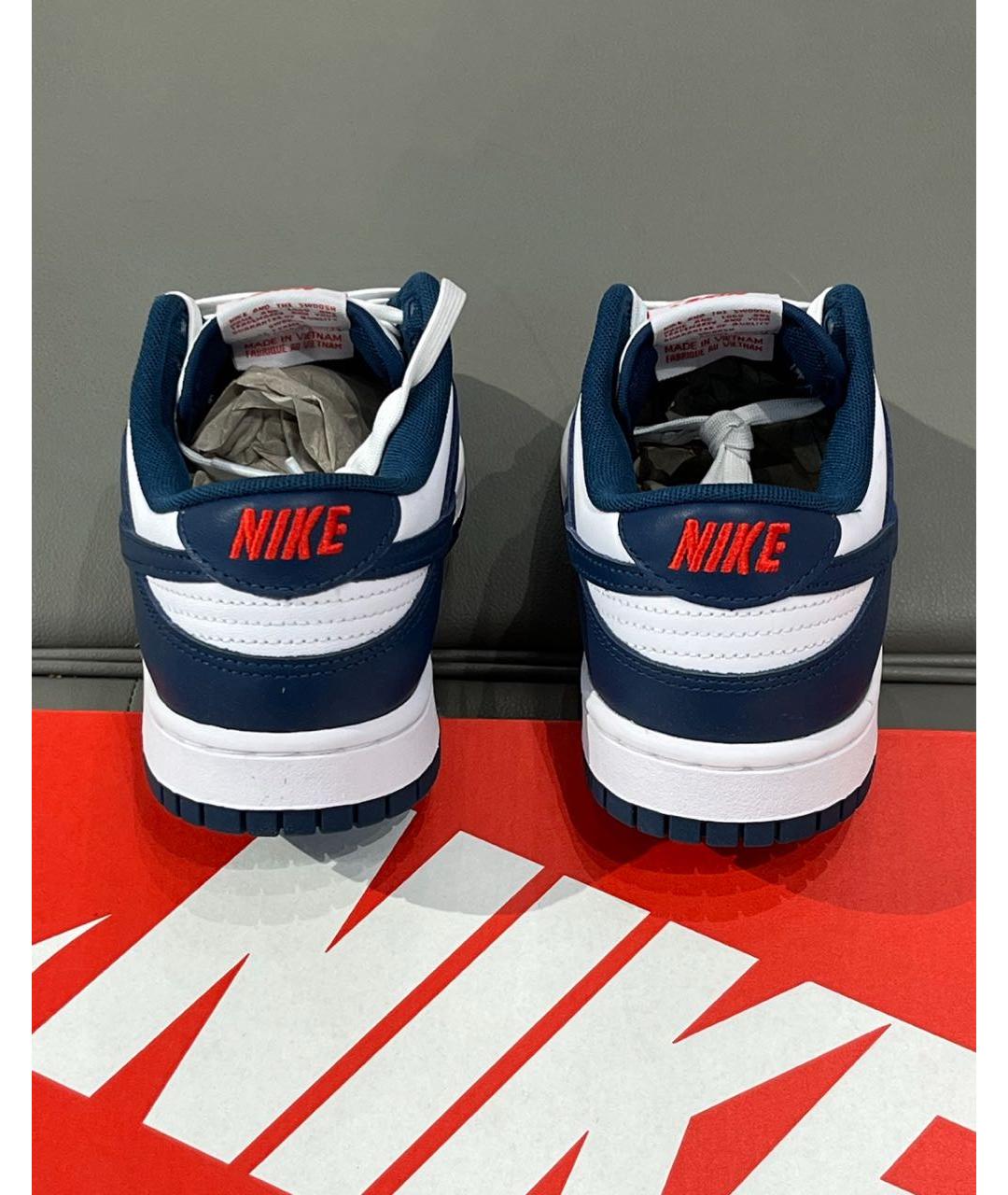 NIKE Темно-синие кожаные низкие кроссовки / кеды, фото 8