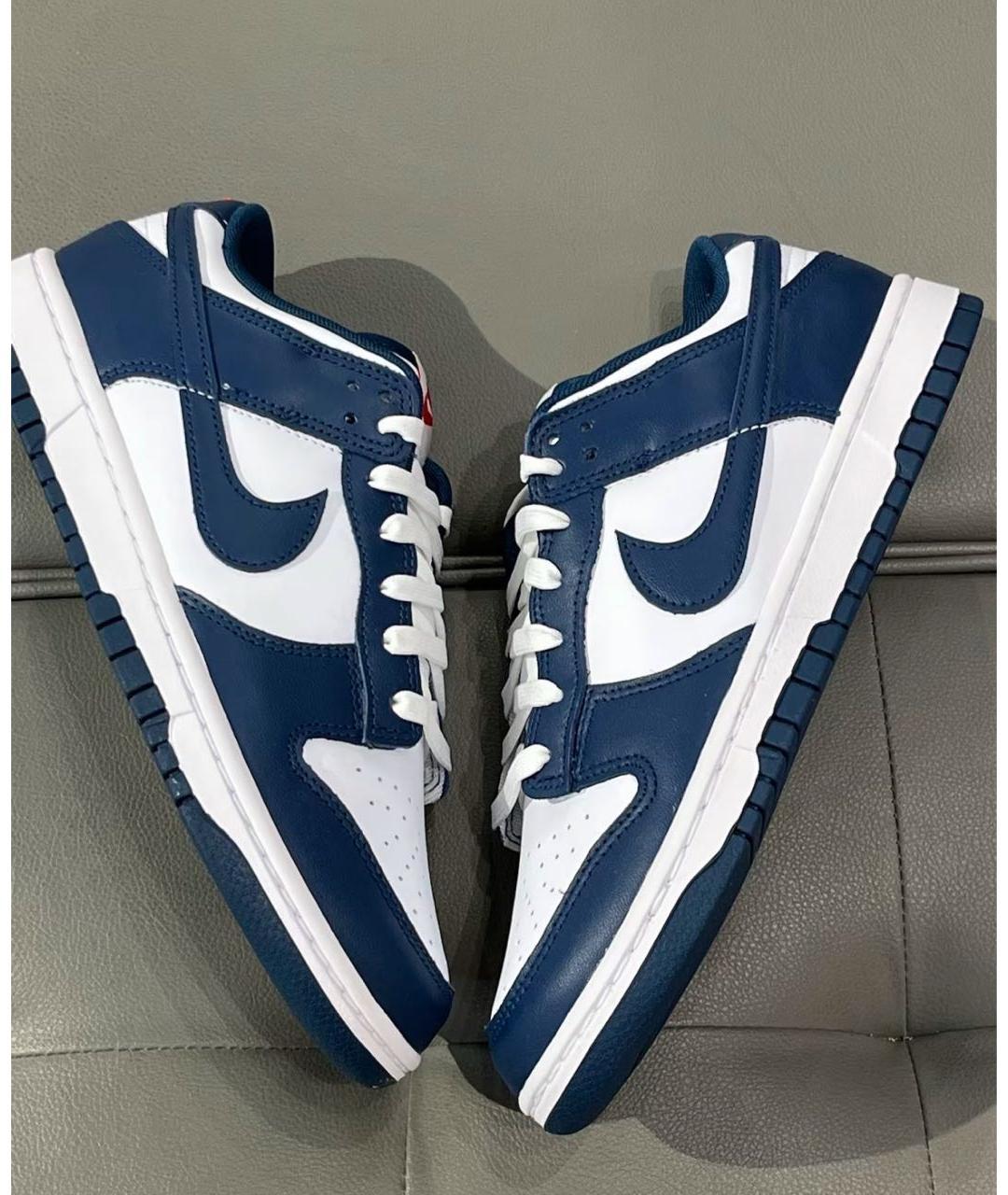 NIKE Темно-синие кожаные низкие кроссовки / кеды, фото 5