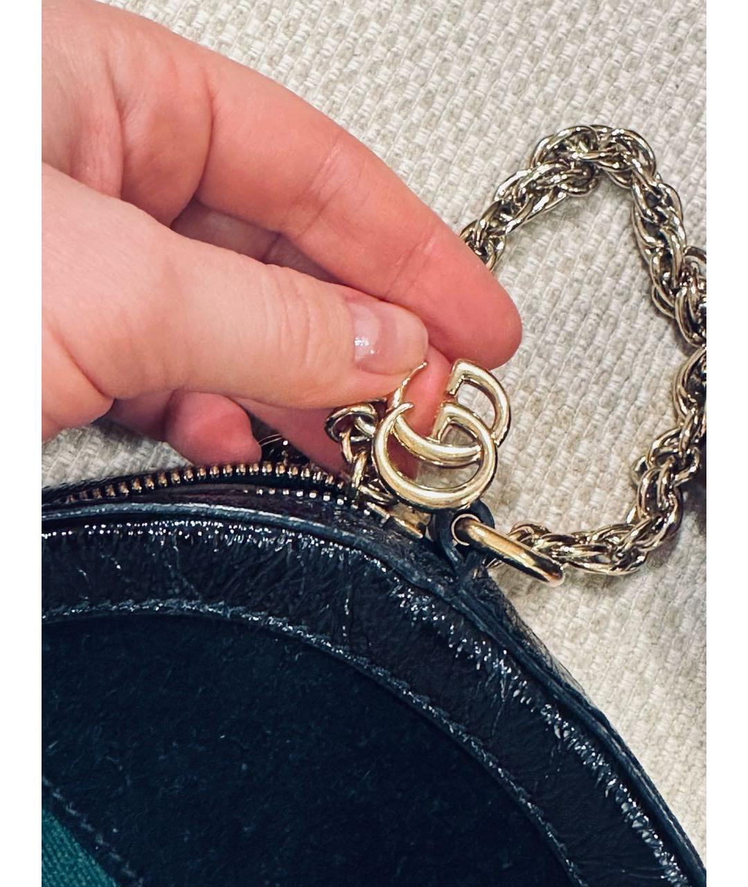 GUCCI Черная сумка через плечо из лакированной кожи, фото 5