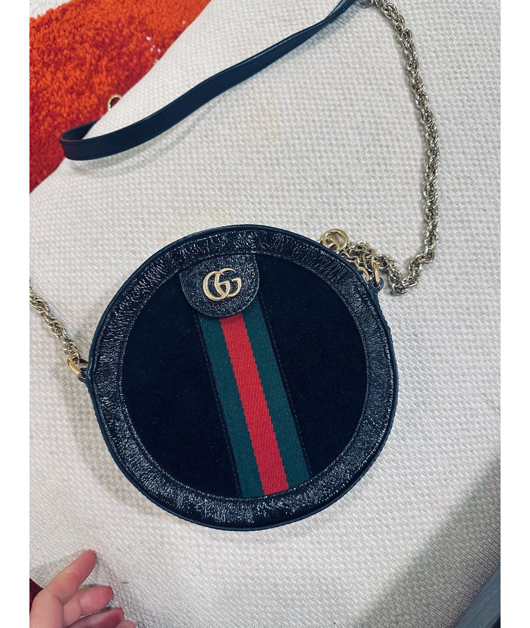 GUCCI Черная сумка через плечо из лакированной кожи, фото 6