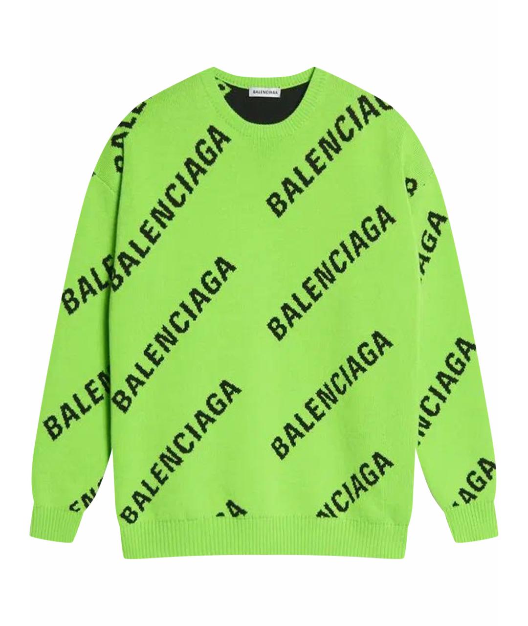 BALENCIAGA Зеленый шерстяной джемпер / свитер, фото 1
