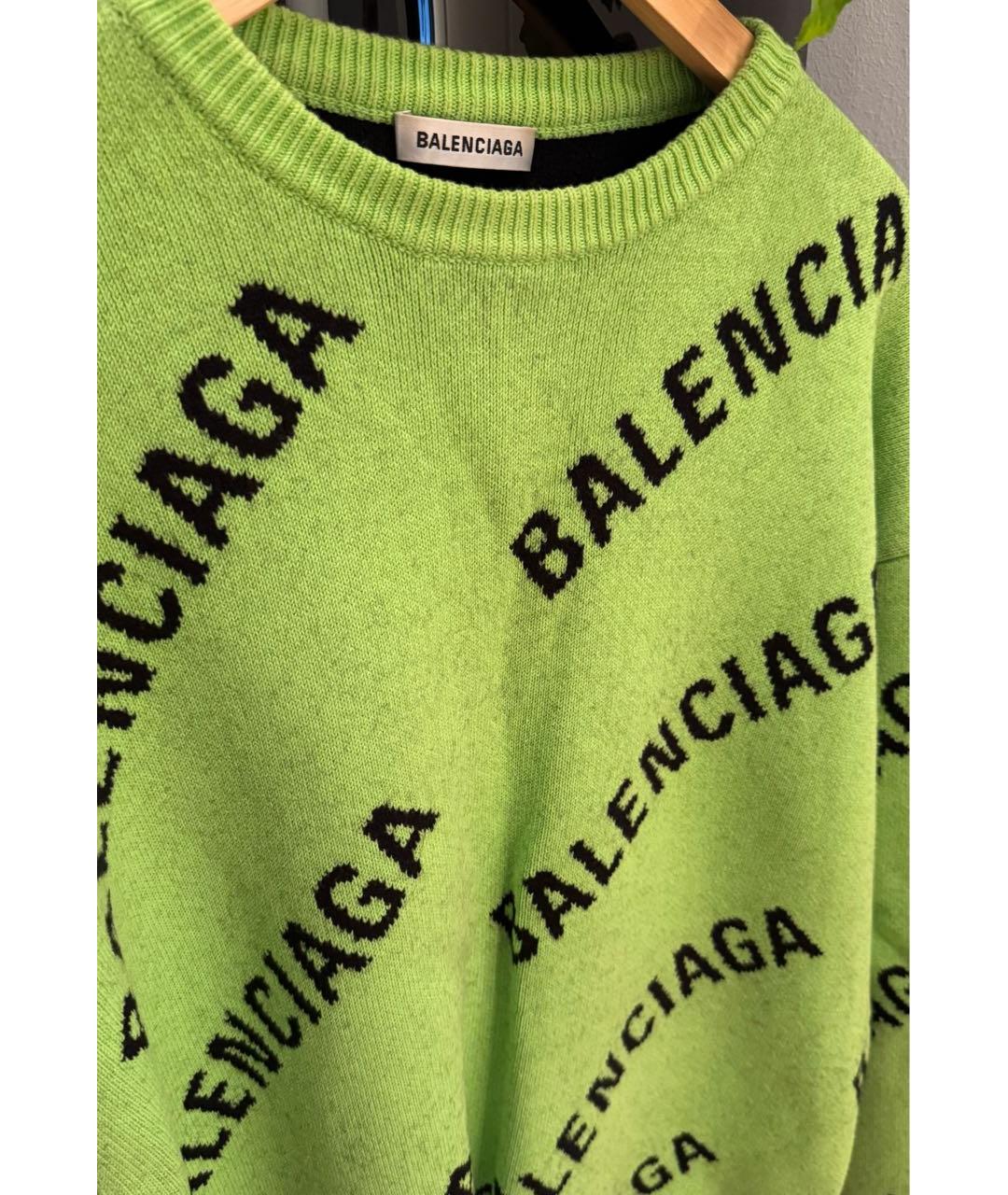 BALENCIAGA Зеленый шерстяной джемпер / свитер, фото 3