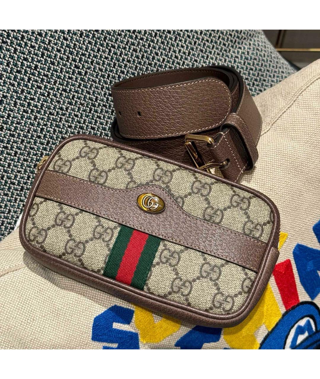 GUCCI Коричневая поясная сумка, фото 2