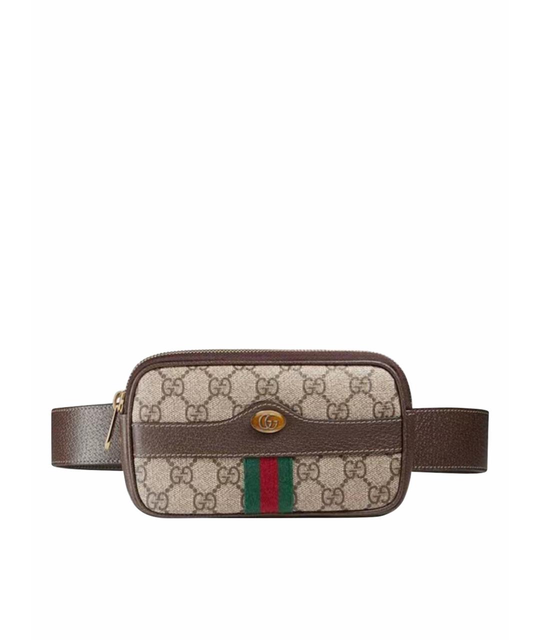 GUCCI Коричневая поясная сумка, фото 1