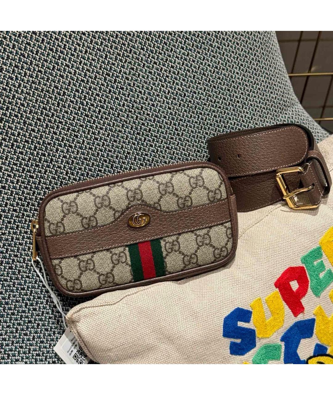 GUCCI Коричневая поясная сумка, фото 3