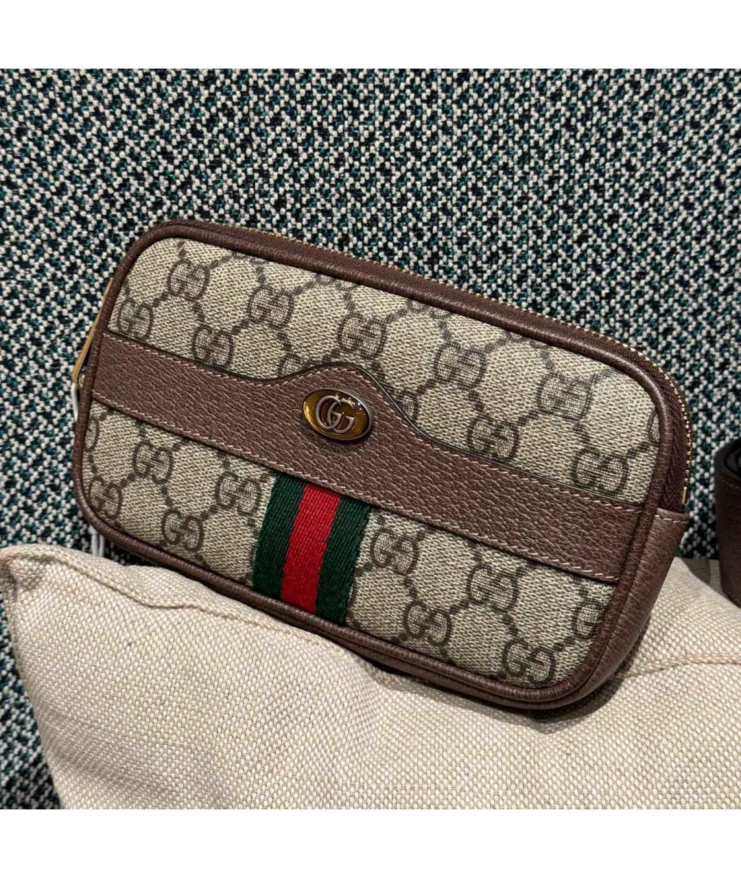 GUCCI Коричневая поясная сумка, фото 4