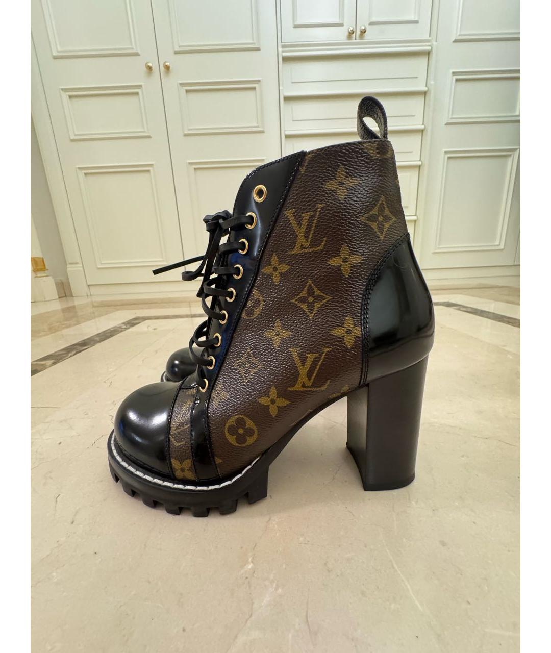 LOUIS VUITTON Коричневые кожаные ботильоны, фото 9
