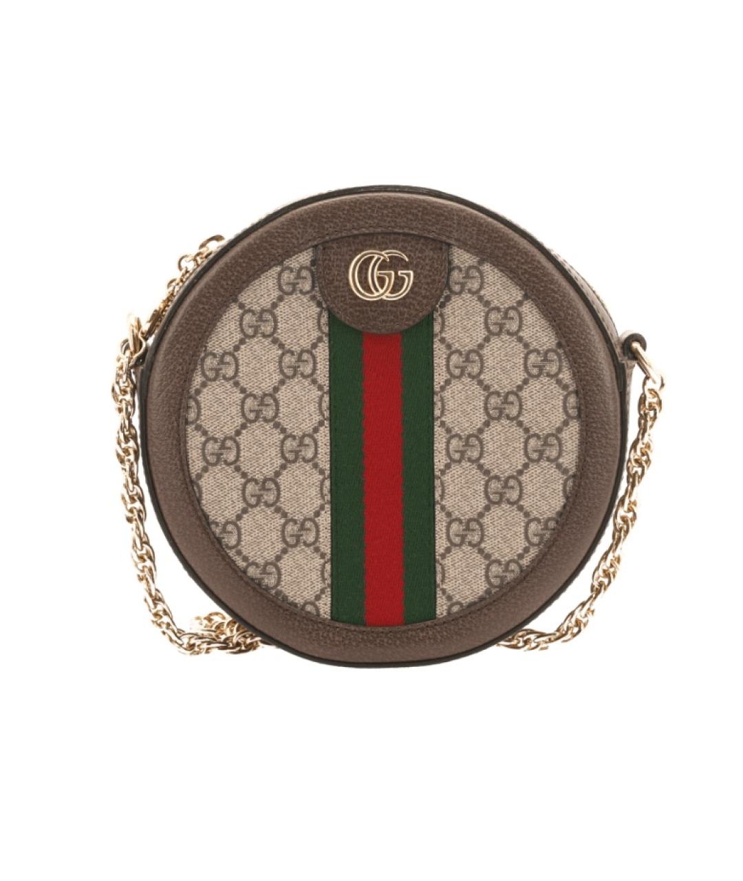 GUCCI Коричневая кожаная сумка через плечо, фото 9