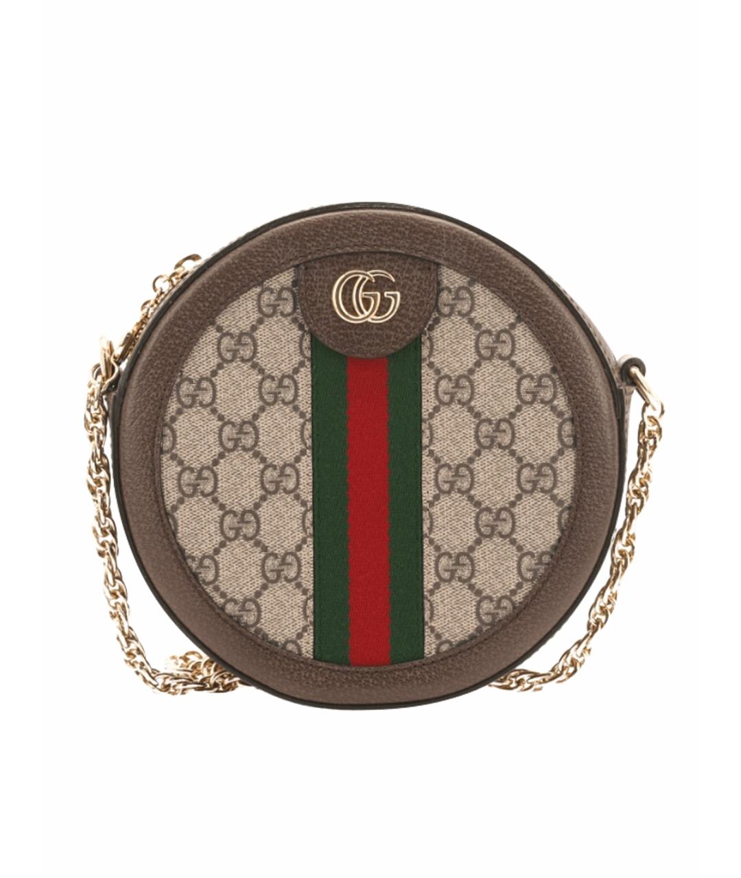 GUCCI Коричневая кожаная сумка через плечо, фото 1