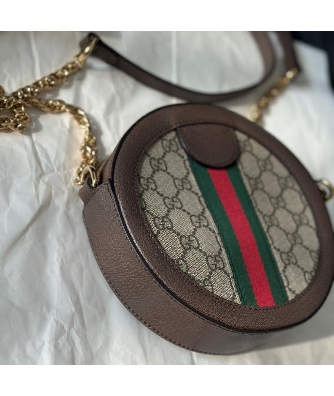 GUCCI Коричневая кожаная сумка через плечо, фото 4