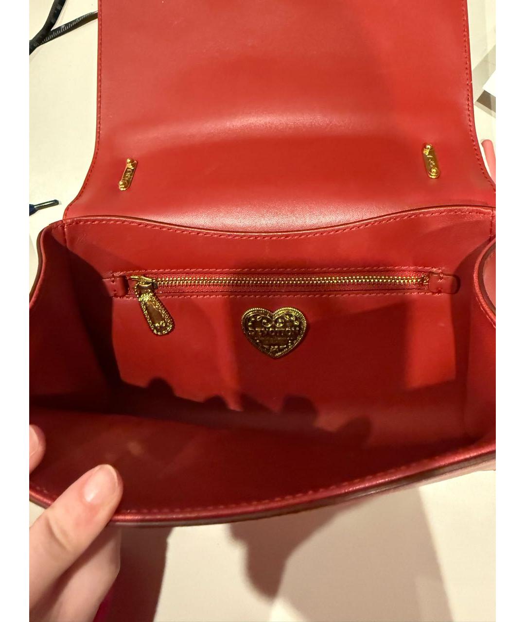 DOLCE&GABBANA Красная кожаная сумка через плечо, фото 4